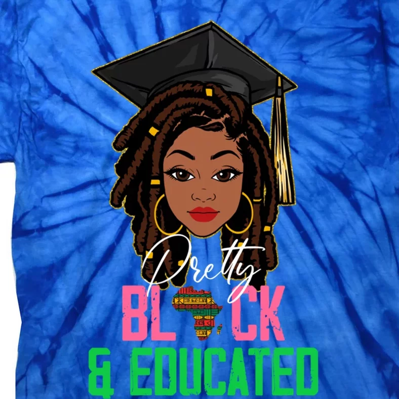 Pretty Black And Educated Pink And Green Black History Month Gift Tie-Dye T-Shirt