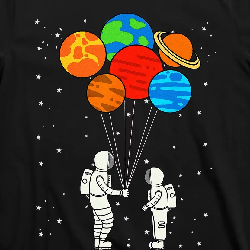 Planet Balloons Astronaut Planets Galaxy Space Outer T-Shirt