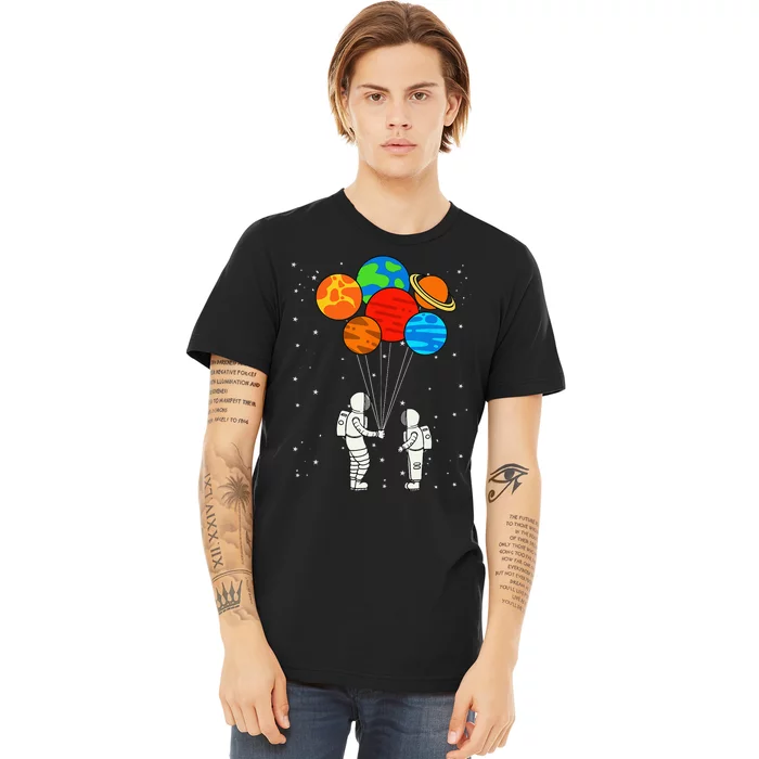 Planet Balloons Astronaut Planets Galaxy Space Outer Premium T-Shirt