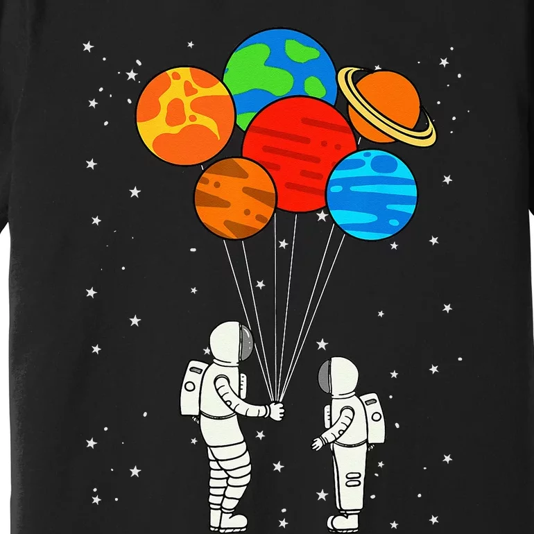 Planet Balloons Astronaut Planets Galaxy Space Outer Premium T-Shirt