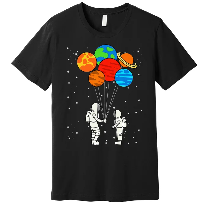 Planet Balloons Astronaut Planets Galaxy Space Outer Premium T-Shirt