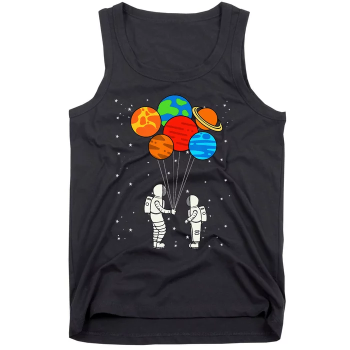 Planet Balloons Astronaut Planets Galaxy Space Outer Tank Top