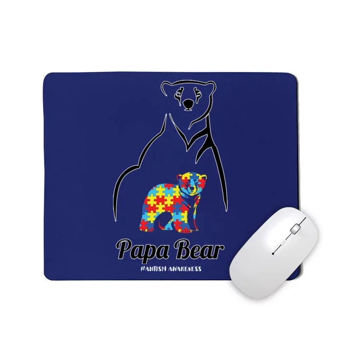 Papa Bear Autism Awareness Gift Mousepad