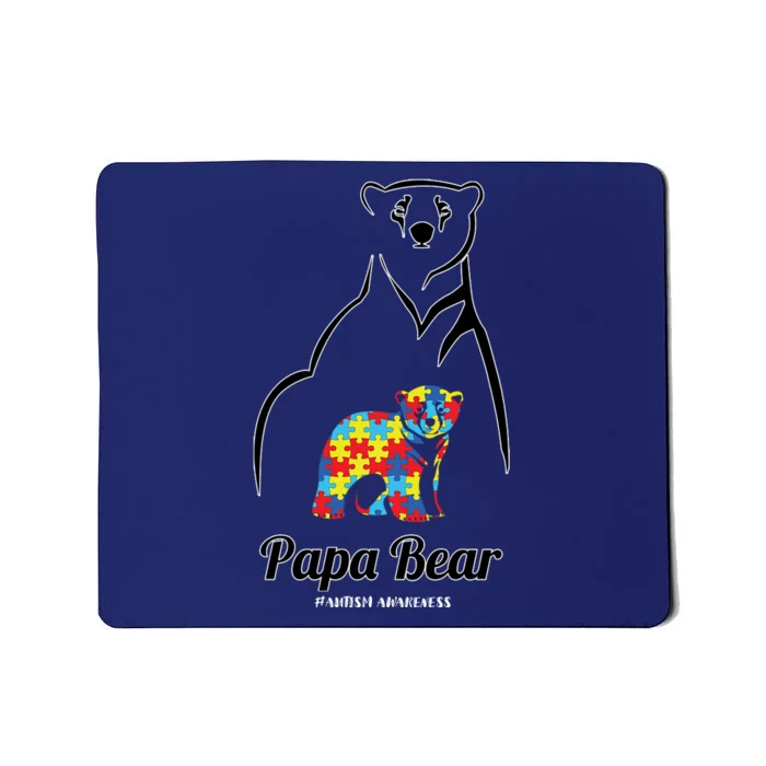 Papa Bear Autism Awareness Gift Mousepad