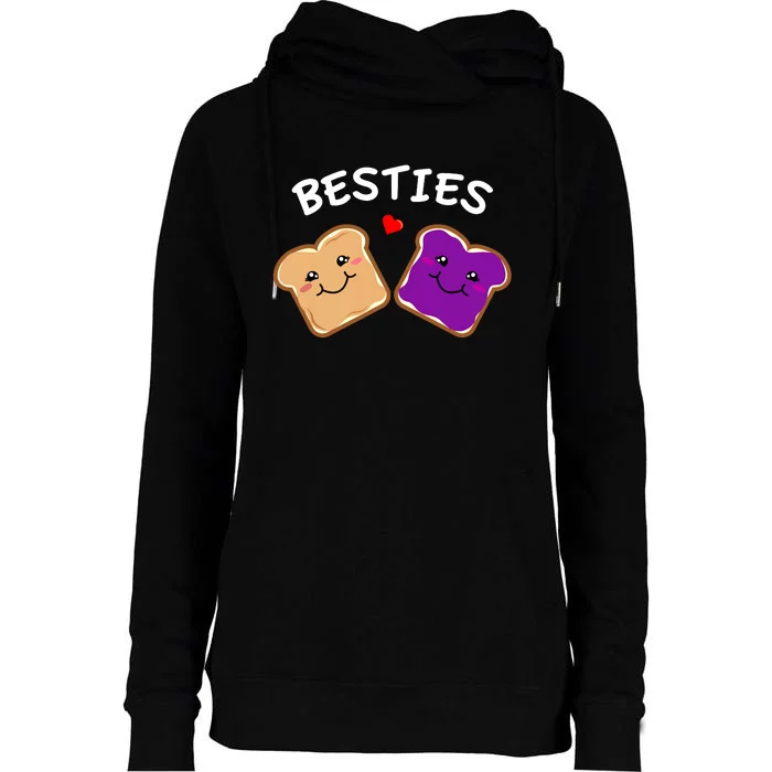 Peanut Butter And Jelly Best Friends Cartoon Food Womens Funnel Neck Pullover Hood