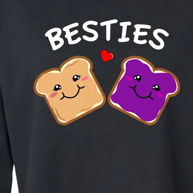 Peanut Butter And Jelly Best Friends Cartoon Food Cropped Pullover Crew