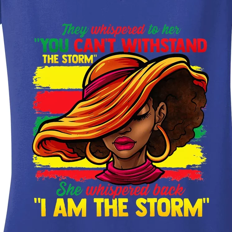 Proud Black African American Ladies Women's V-Neck T-Shirt