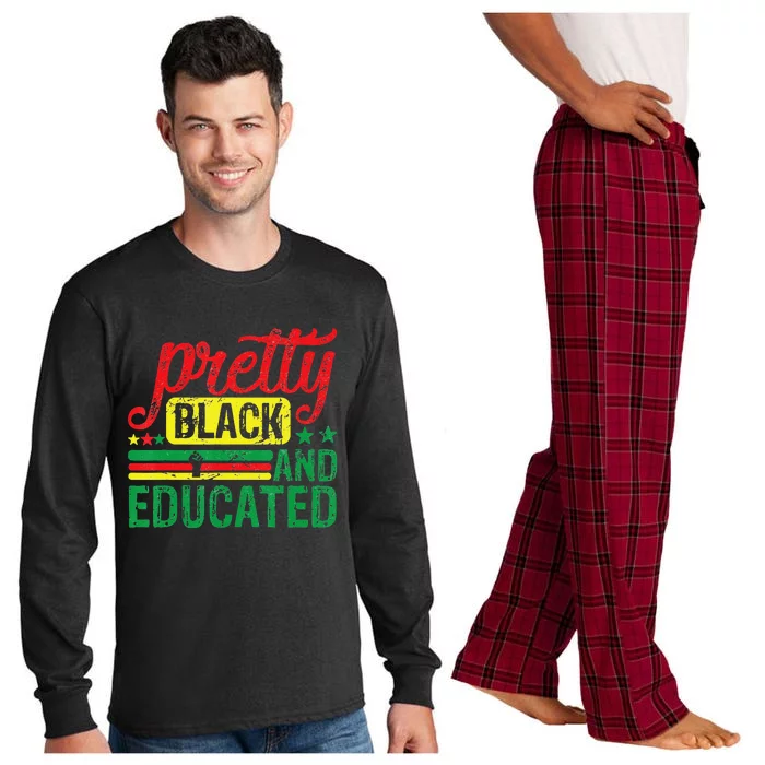 Pretty Black And Educated Black History Month BLM Melanin Long Sleeve Pajama Set