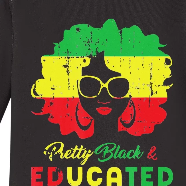 Pretty Black and educated black history month Baby Long Sleeve Bodysuit