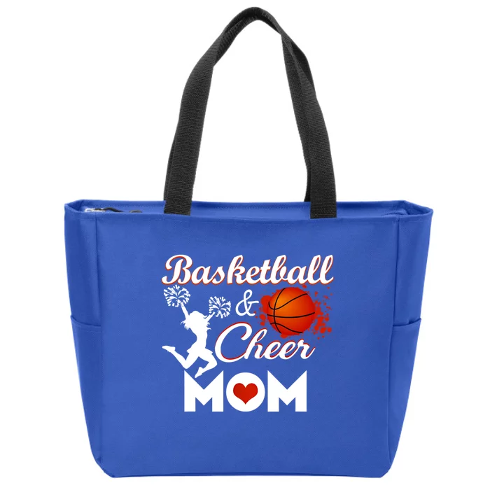 Play Basketball And Cheer Mom High School Player Cute Gift Zip Tote Bag