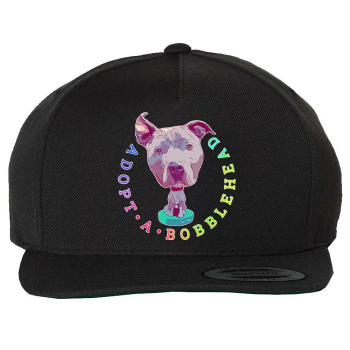 Pit Bull Adopt Rescue Graphic Oversized Wool Snapback Cap