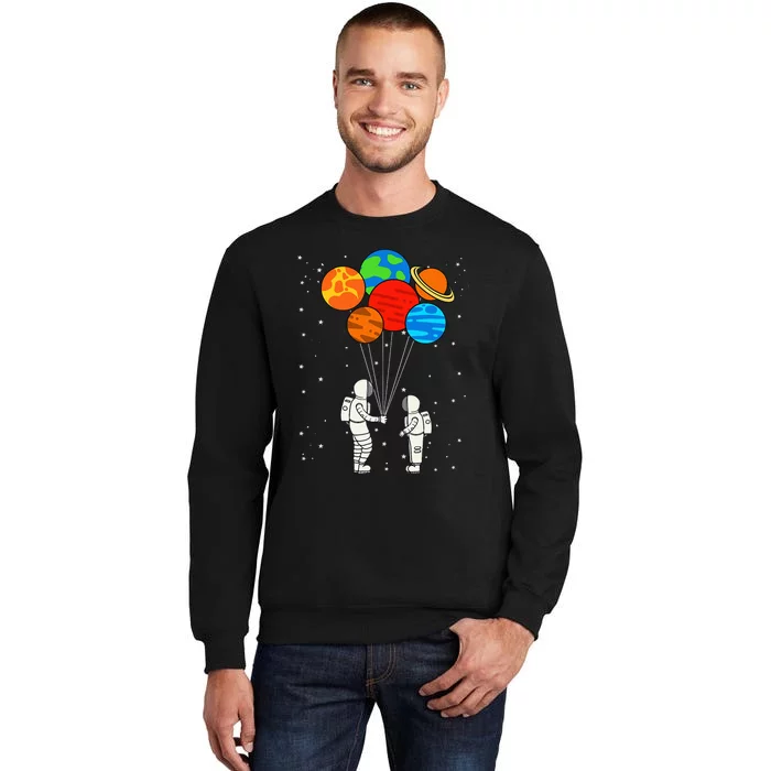 Planet Balloons Astronaut Planets Galaxy Space Outer Tall Sweatshirt