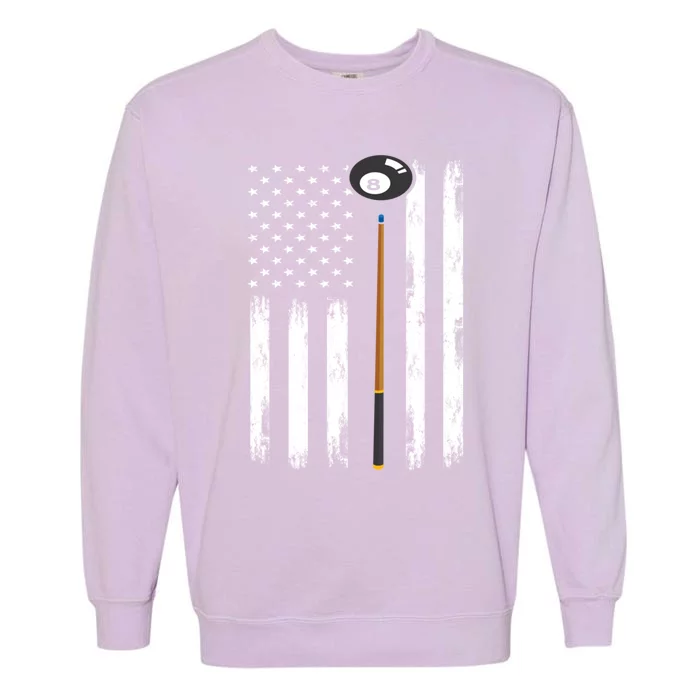 Patriotic Billiards American Flag Billiard Pool Player Gift Garment-Dyed Sweatshirt