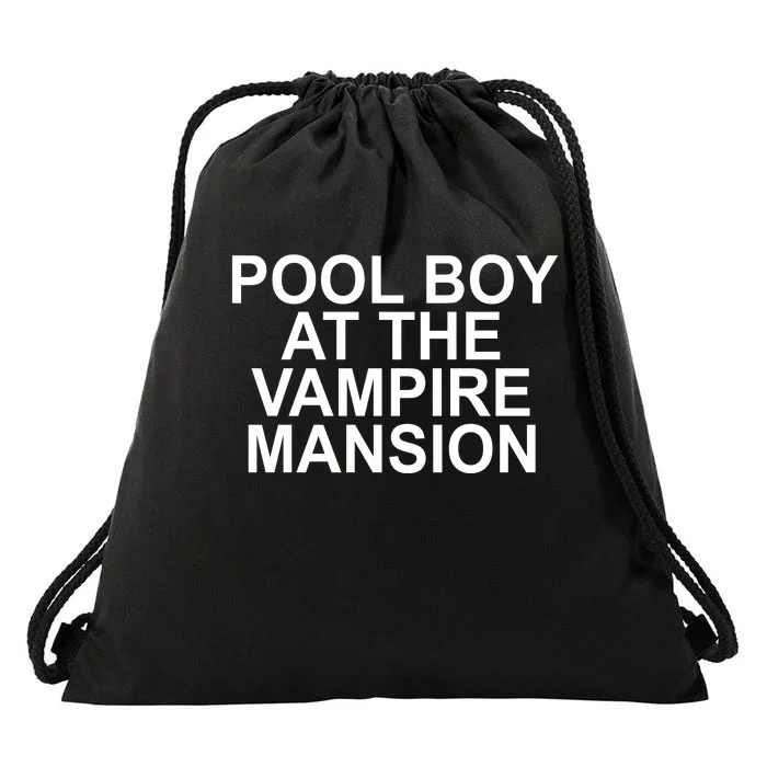 Pool Boy At The Vampire Mansion Drawstring Bag