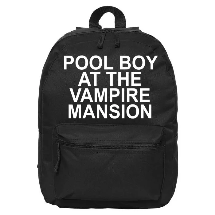 Pool Boy At The Vampire Mansion 16 in Basic Backpack