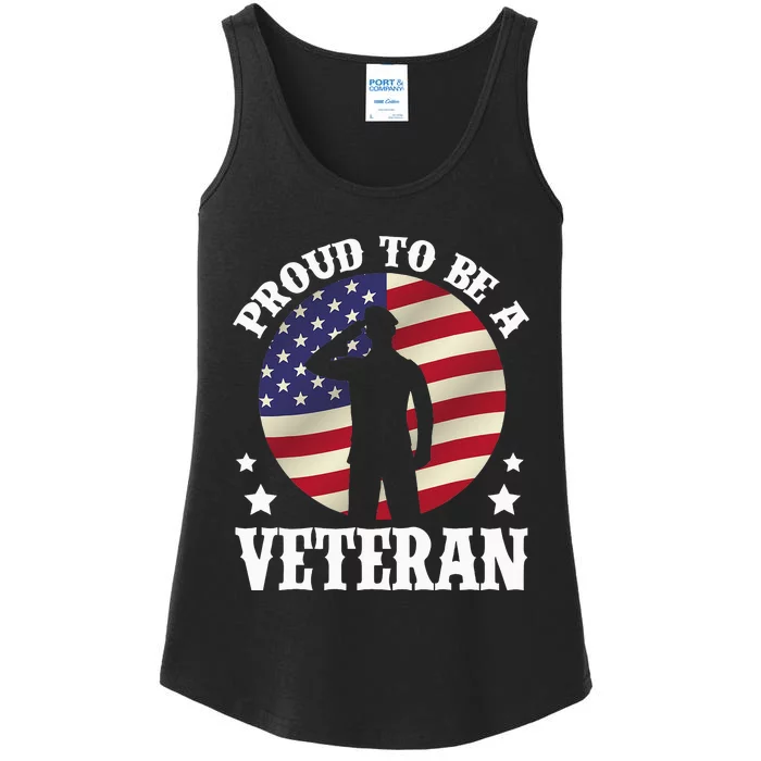 Proud Be A Veteran Of The USA Veteran Veterans Day Ladies Essential Tank