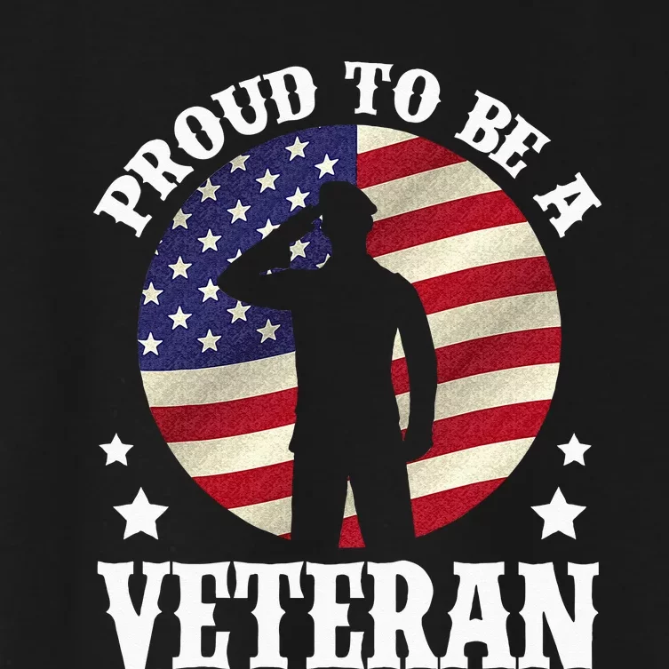 Proud Be A Veteran Of The USA Veteran Veterans Day Women's Crop Top Tee