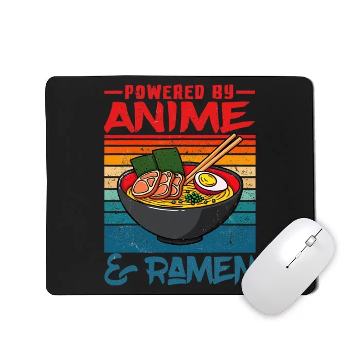 Powered By Anime & Ramen Love Anime Noodles Mousepad