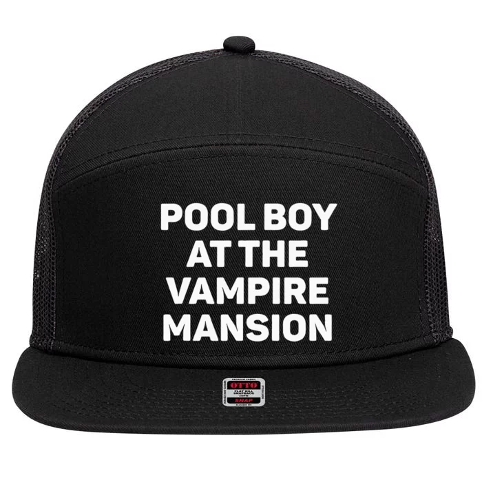 Pool Boy At The Vampire Mansion Funny Emo Vamp Goth Way 7 Panel Mesh Trucker Snapback Hat