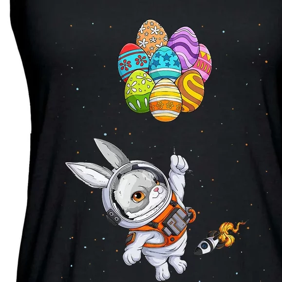 Papillon Bunny Astronaut In Space Planets Easter Eggs Ladies Essential Flowy Tank