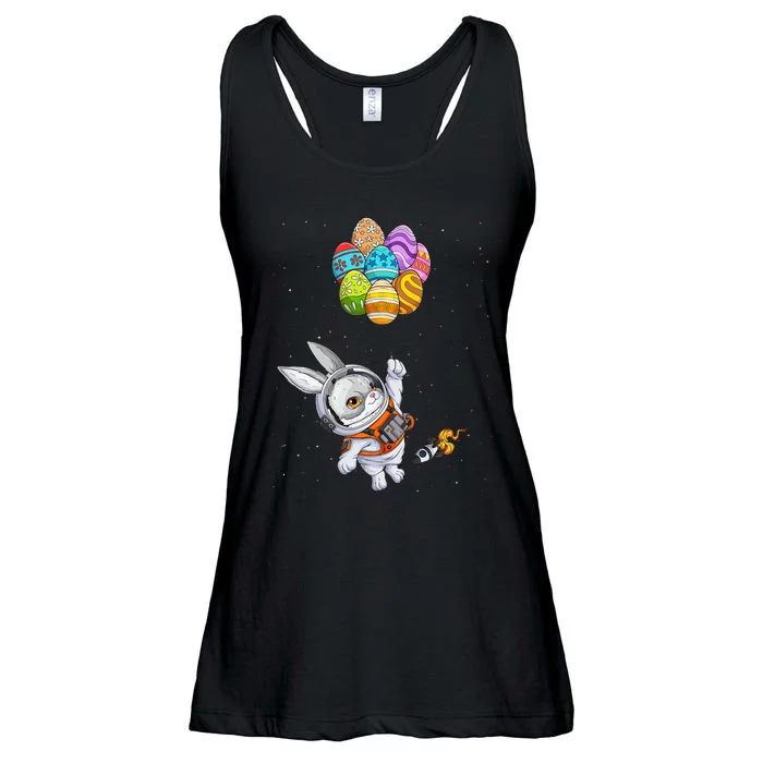 Papillon Bunny Astronaut In Space Planets Easter Eggs Ladies Essential Flowy Tank