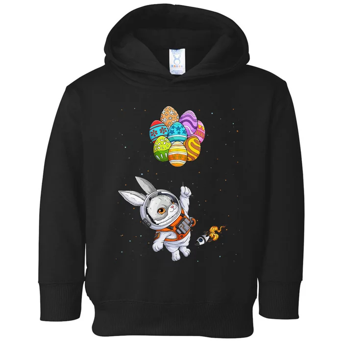 Papillon Bunny Astronaut In Space Planets Easter Eggs Toddler Hoodie