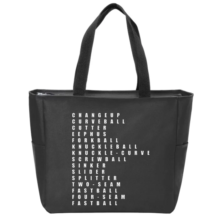 Pitcher Baseball Apparel Baseball Zip Tote Bag