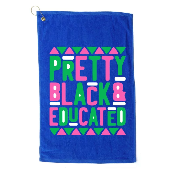 Pretty Black And Educated Melanin Queen Black History Month Gift Platinum Collection Golf Towel