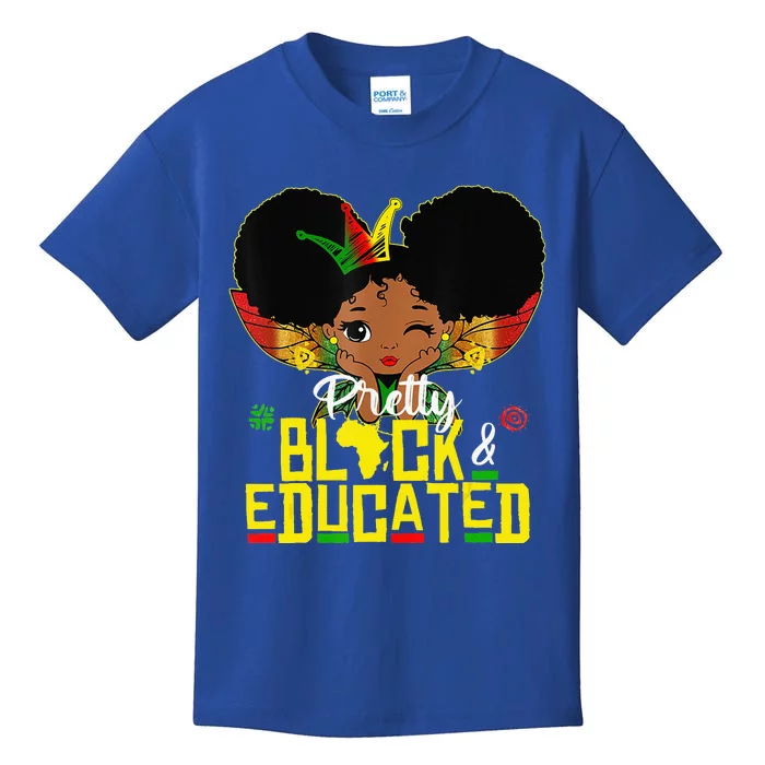 Pretty Black And Educated I Am The Strong African Queen Kids T-Shirt