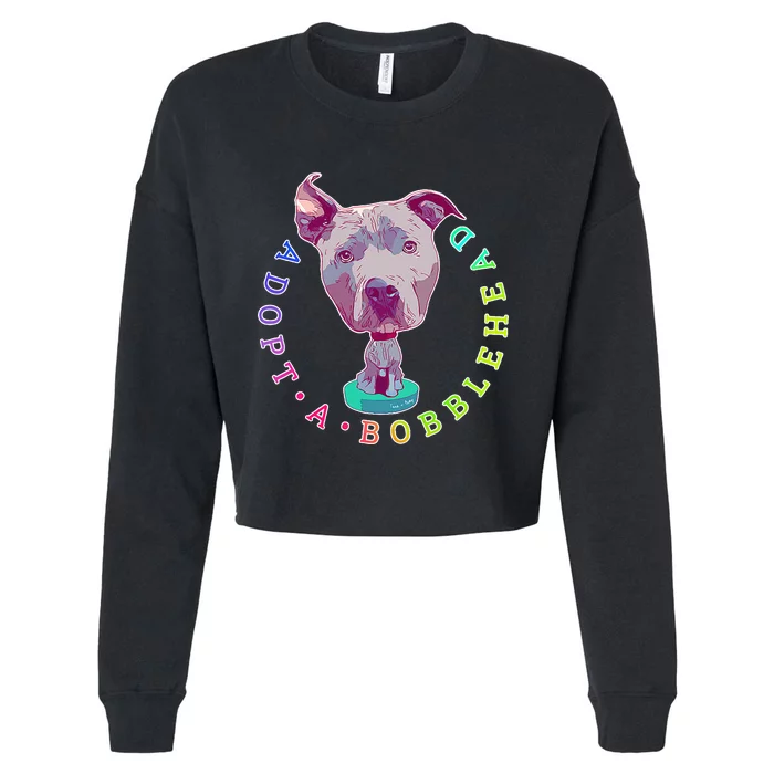 Pit Bull Adopt Rescue Oversized Cropped Pullover Crew