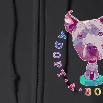 Pit Bull Adopt Rescue Oversized Full Zip Hoodie