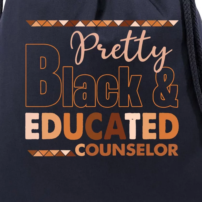 Pretty Black And Educated Counselor Black History Month Drawstring Bag