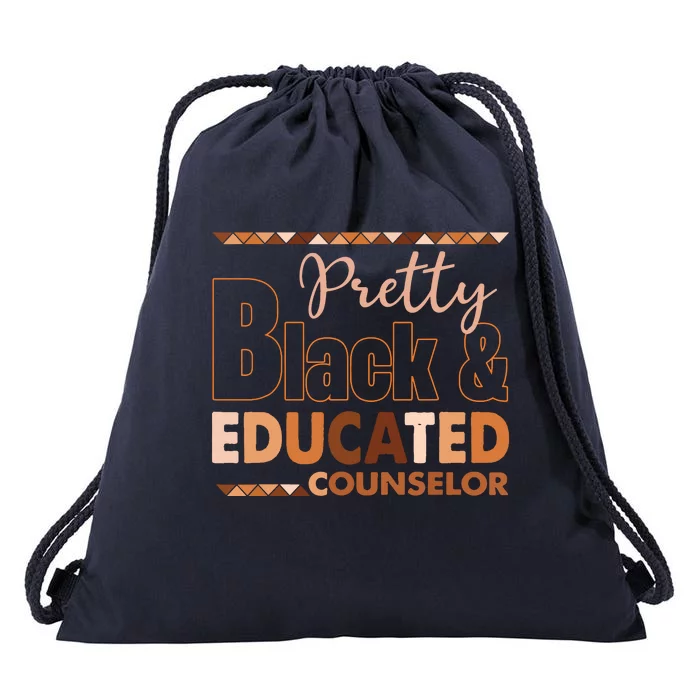 Pretty Black And Educated Counselor Black History Month Drawstring Bag