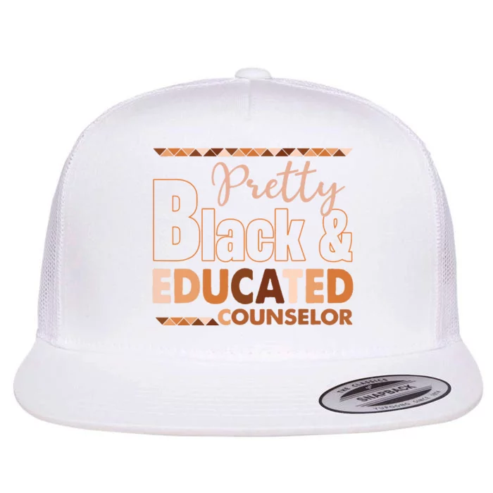 Pretty Black And Educated Counselor Black History Month Flat Bill Trucker Hat