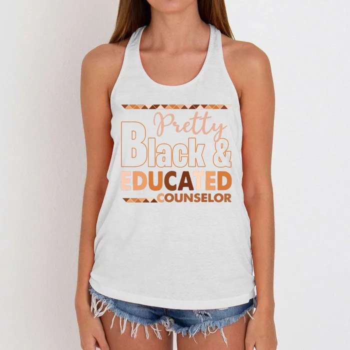 Pretty Black And Educated Counselor Black History Month Women's Knotted Racerback Tank