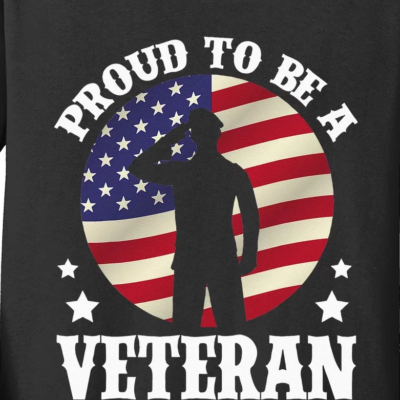 Proud Be A Veteran Of The USA Veteran Veterans Day Kids Long Sleeve Shirt