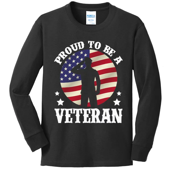 Proud Be A Veteran Of The USA Veteran Veterans Day Kids Long Sleeve Shirt