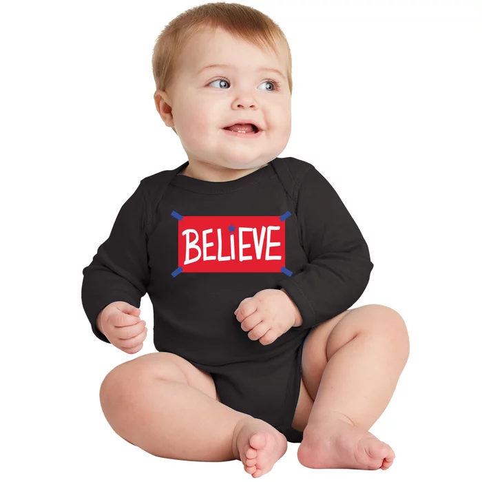 Philadelphia Baseball Believe Baby Long Sleeve Bodysuit