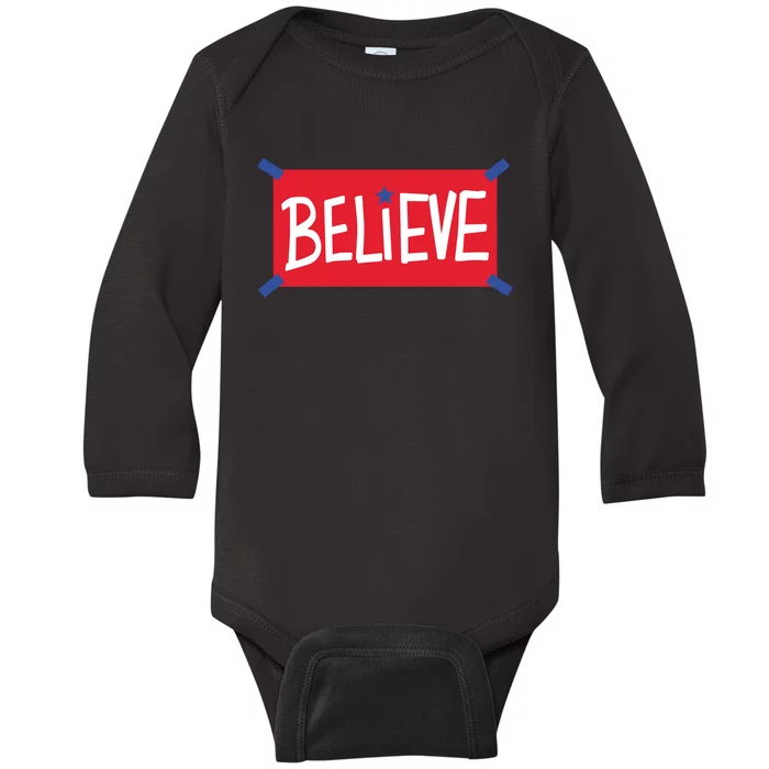 Philadelphia Baseball Believe Baby Long Sleeve Bodysuit