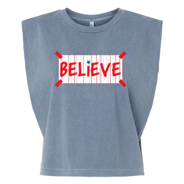 Philadelphia Baseball Believe Garment-Dyed Women's Muscle Tee