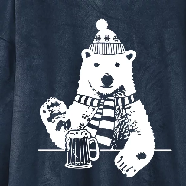 Polar Bear Beer Hooded Wearable Blanket