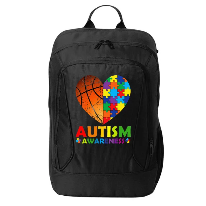 Puzzle Basketball Ball Heart Autism Awareness City Backpack