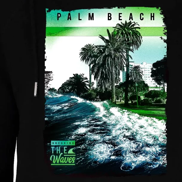 Palm Beach Break The Waves Womens Funnel Neck Pullover Hood