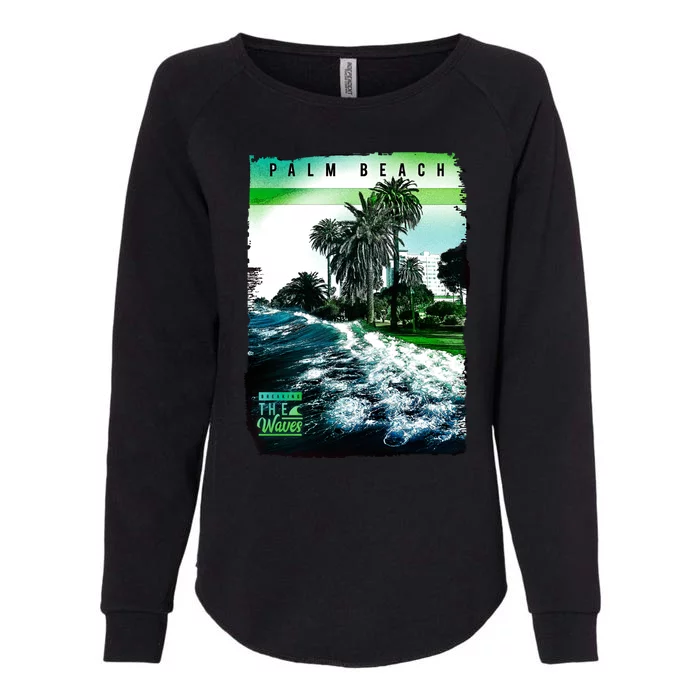 Palm Beach Break The Waves Womens California Wash Sweatshirt