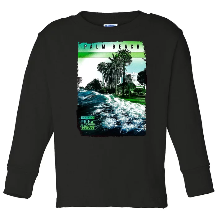 Palm Beach Break The Waves Toddler Long Sleeve Shirt