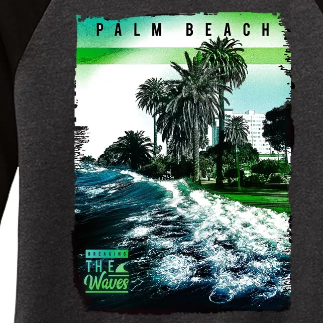 Palm Beach Break The Waves Women's Tri-Blend 3/4-Sleeve Raglan Shirt