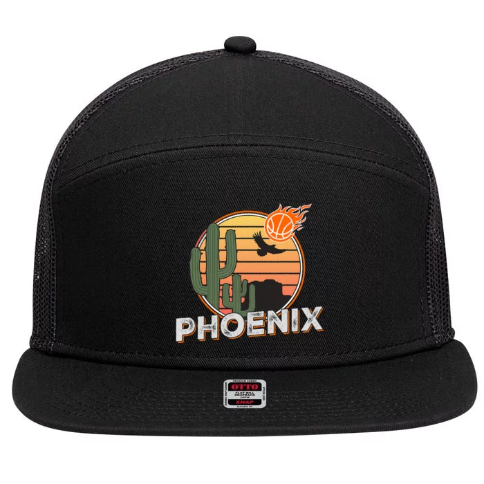 Phoenix Basketball B Ball City Arizona Fan Pride 7 Panel Mesh Trucker Snapback Hat