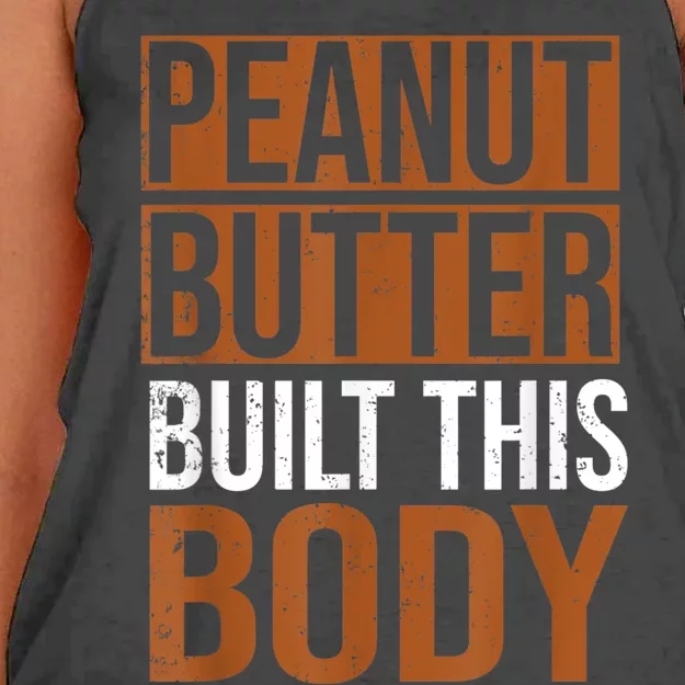 Peanut Butter Built This Body, Peanut Butter Lover Women's Knotted Racerback Tank