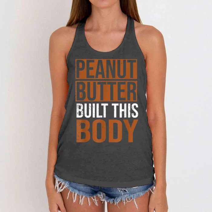 Peanut Butter Built This Body, Peanut Butter Lover Women's Knotted Racerback Tank