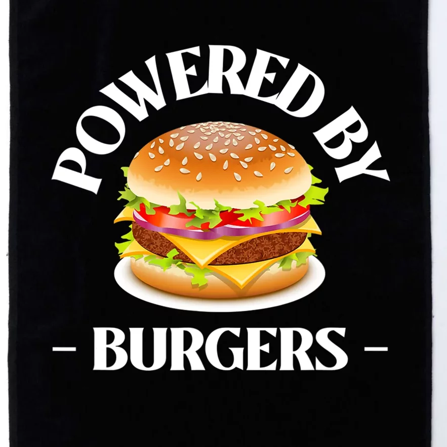 Powered By Burgers Fast Food Lover Funny Beef Burger Platinum Collection Golf Towel